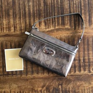 Pewter metallic Michael Kors clutch purse (Like New)